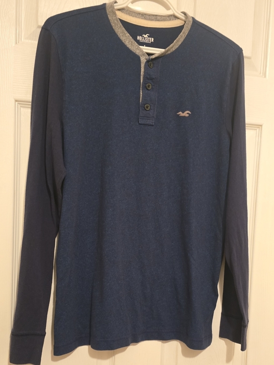 Hollister Other - Hollister Men's Blue Two-Tone Long-Sleeve Henley
